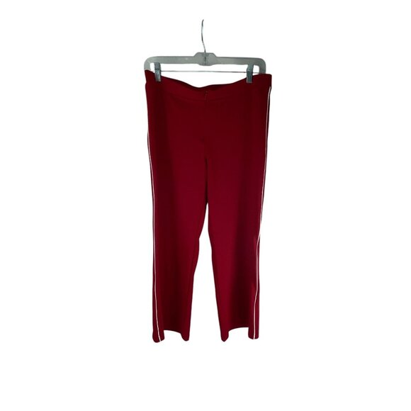 Champion Red Athletic Pants White Side Stripes Stretch Straight Workout Casual - Picture 1 of 7